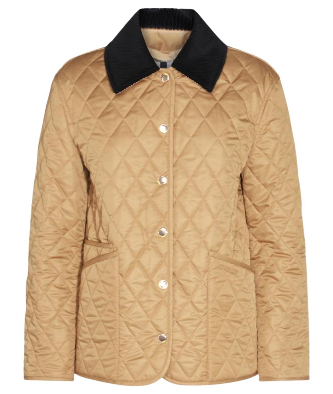 BURBERRY Бежевая полиэстеровая куртка, фото 1