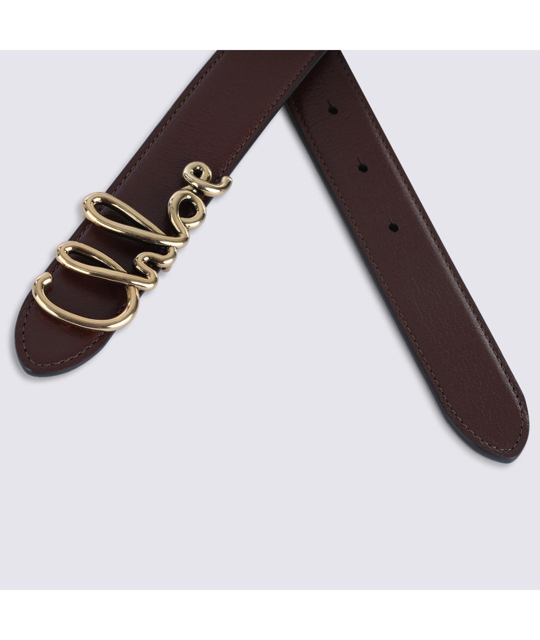CHLOE Коричневый кожаный ремень, фото 2