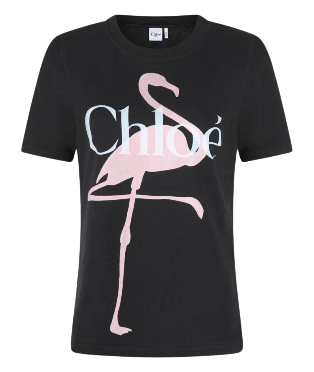 CHLOE Черная хлопковая футболка, фото 1