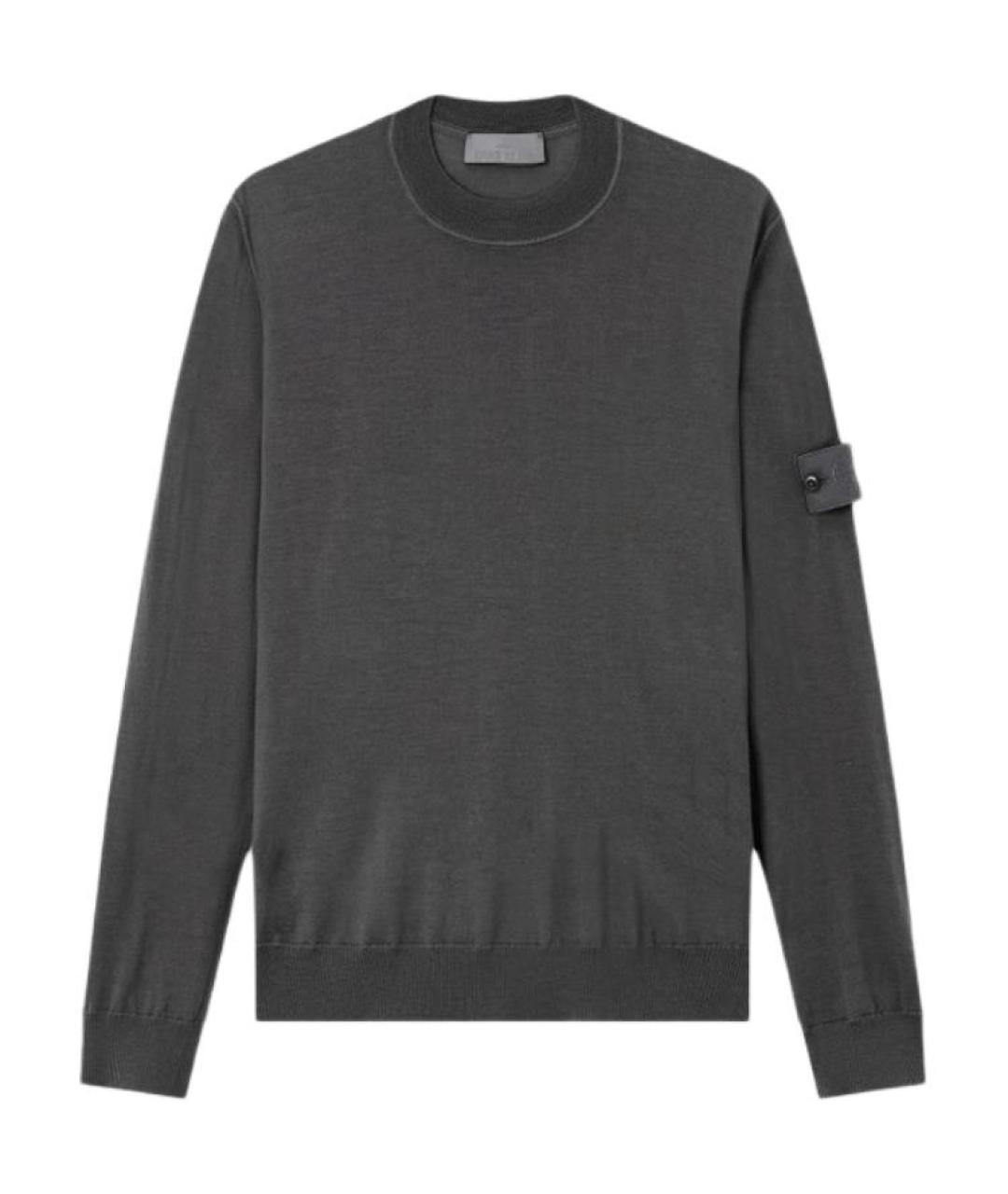 STONE ISLAND Серый шерстяной джемпер / свитер, фото 1