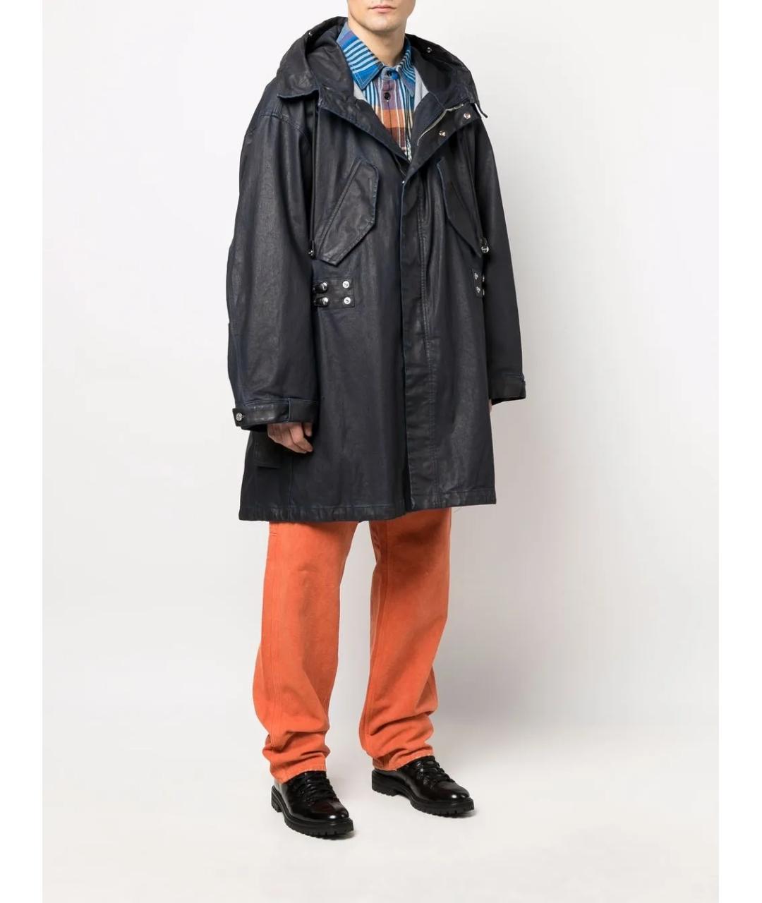 DIESEL Темно-синий деним тренч / плащ, фото 4