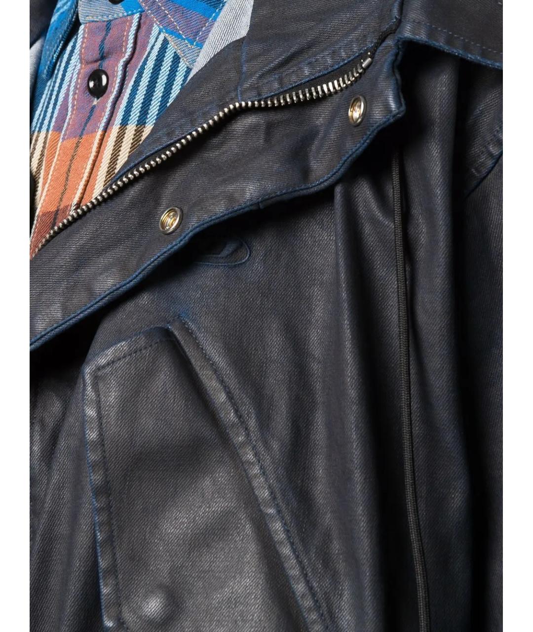 DIESEL Темно-синий деним тренч / плащ, фото 2