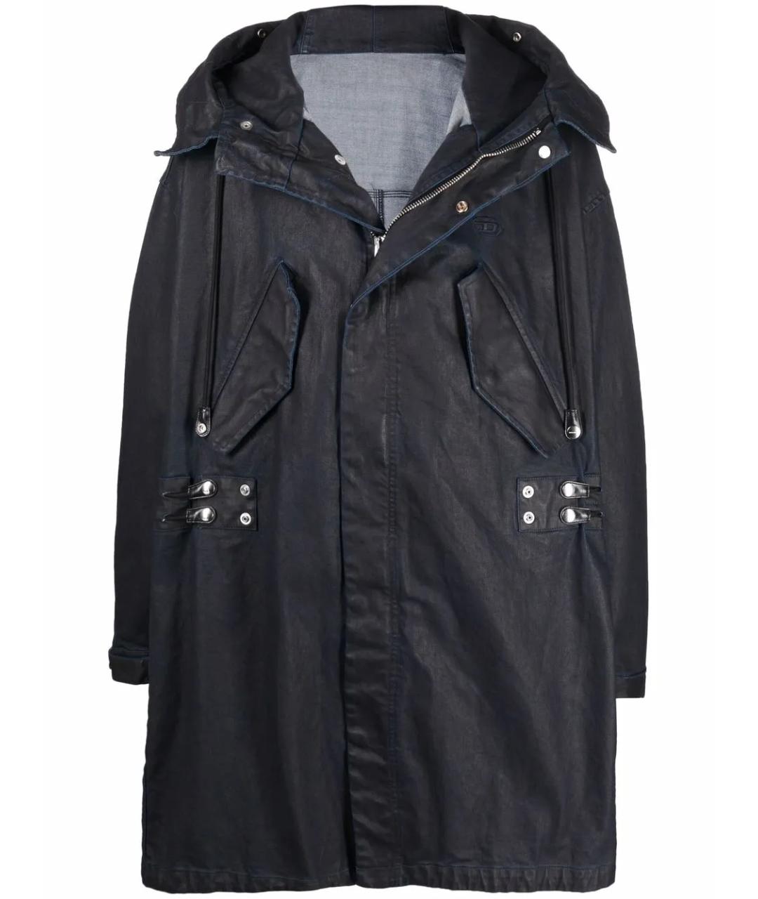 DIESEL Темно-синий деним тренч / плащ, фото 1