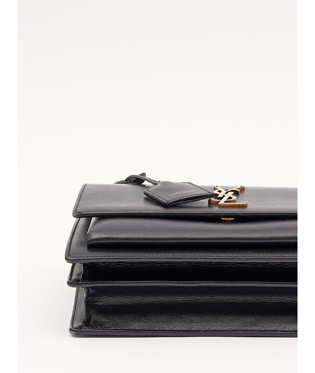 SAINT LAURENT Черная кожаная сумка с короткими ручками, фото 7