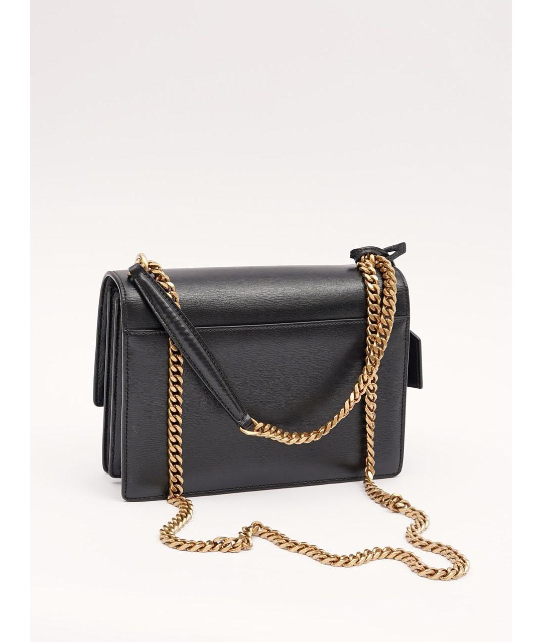 SAINT LAURENT Черная кожаная сумка с короткими ручками, фото 3