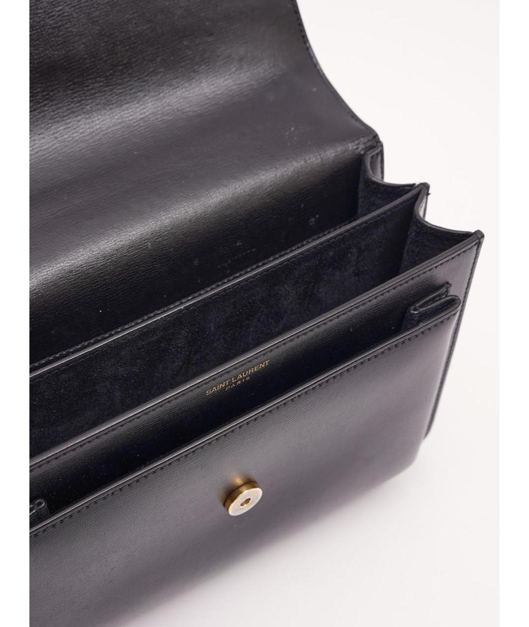 SAINT LAURENT Черная кожаная сумка с короткими ручками, фото 5