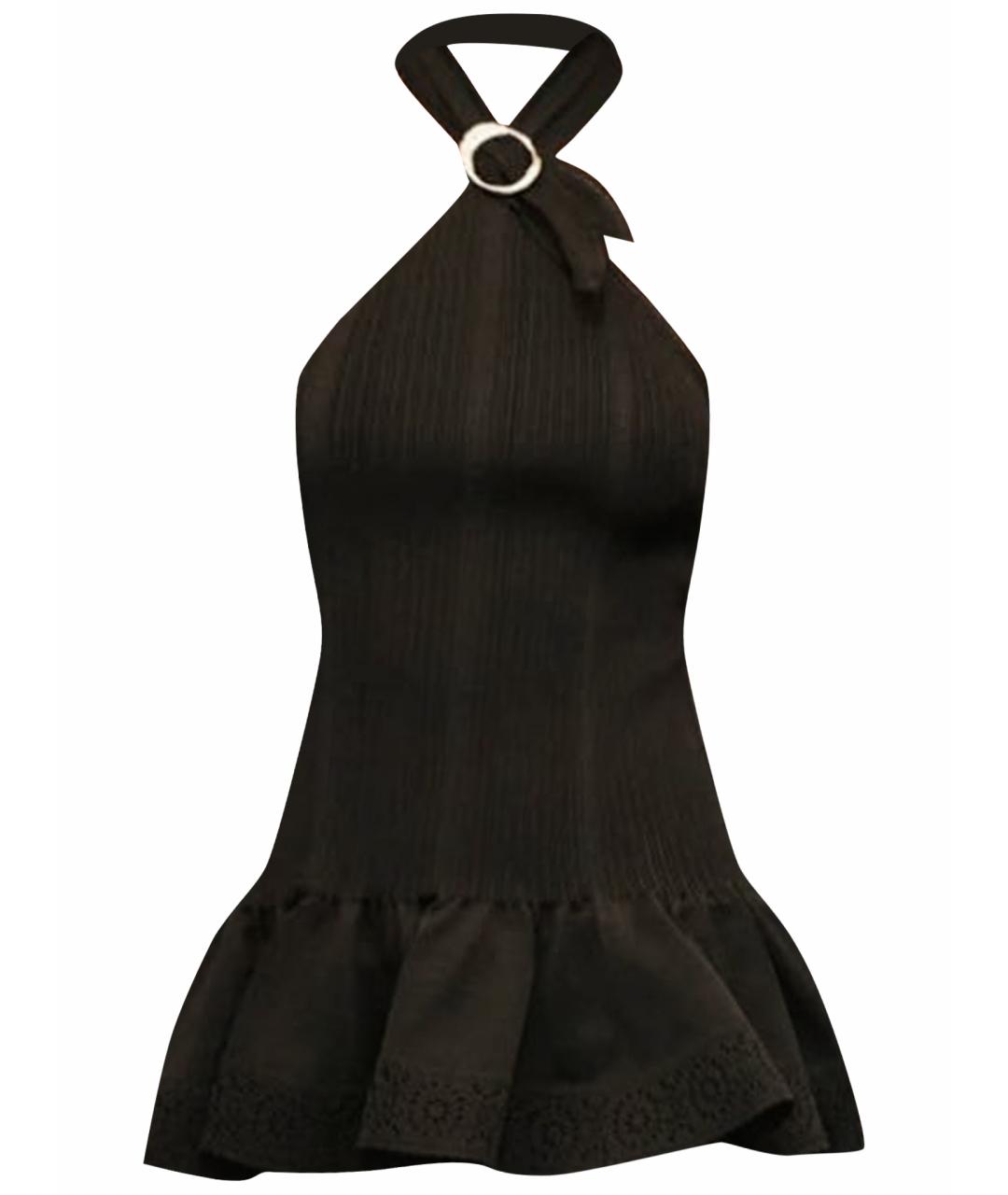 CHANEL Черная шелковая майка, фото 1