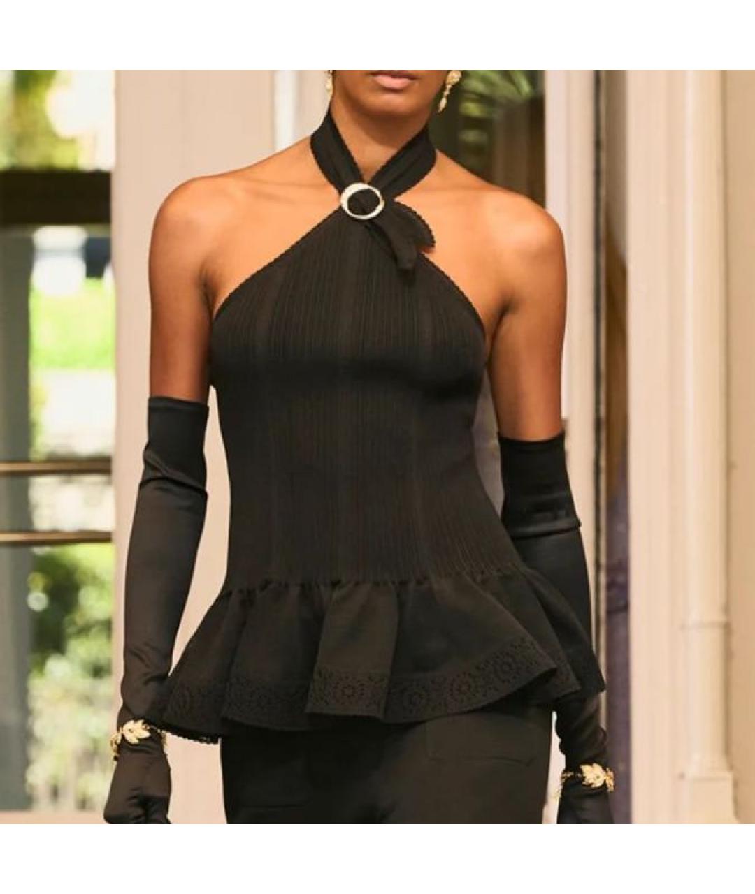 CHANEL Черная шелковая майка, фото 7