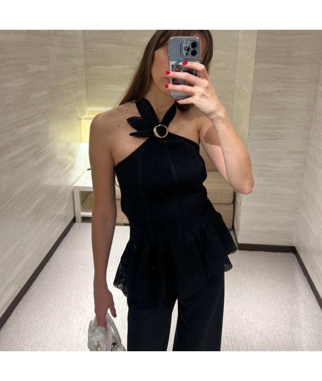 CHANEL Черная шелковая майка, фото 5