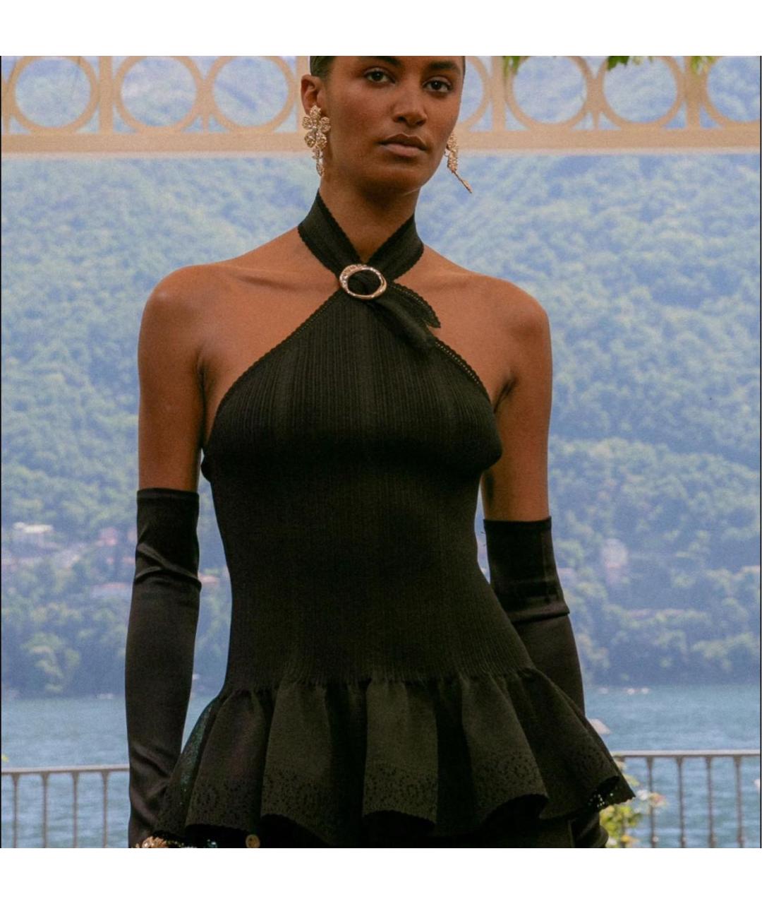 CHANEL Черная шелковая майка, фото 3