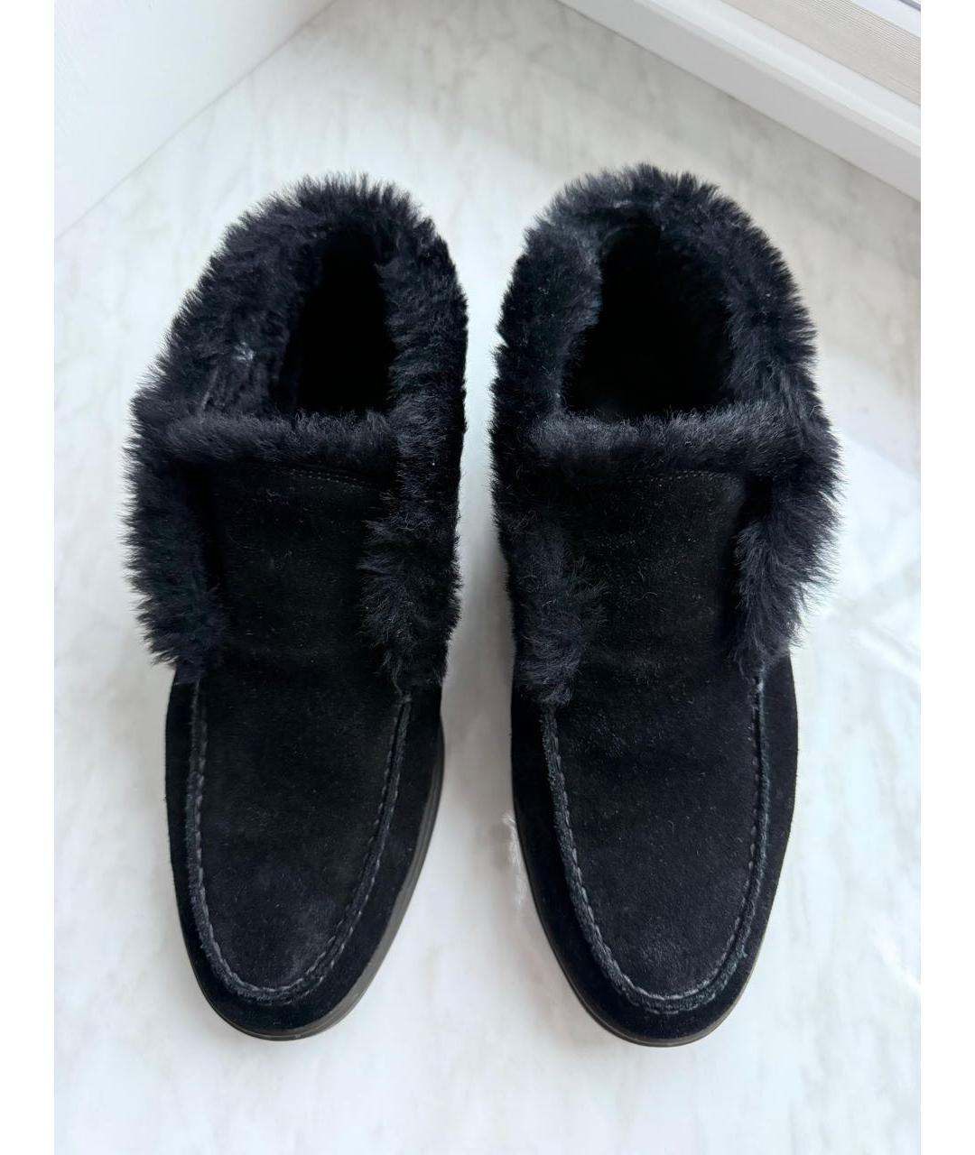 SANTONI Черные замшевые ботинки, фото 5