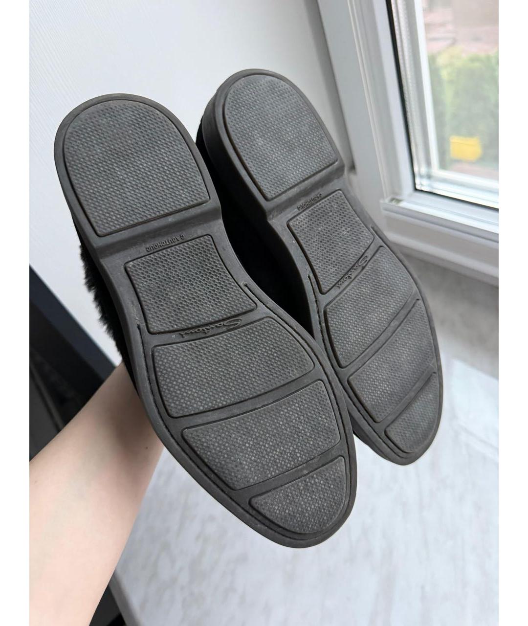 SANTONI Черные замшевые ботинки, фото 7