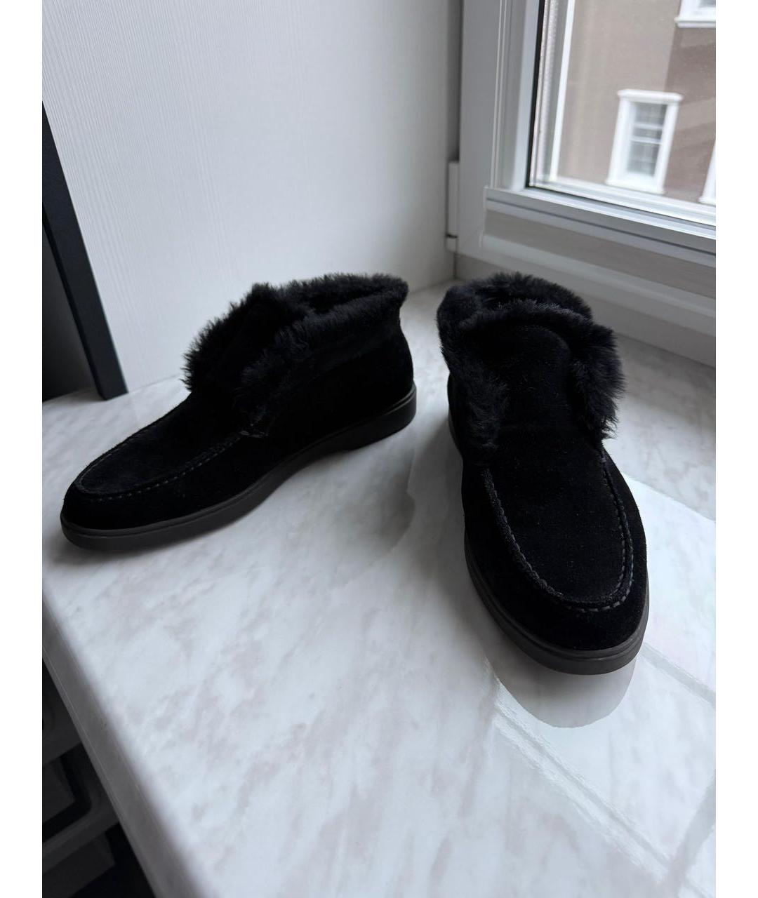 SANTONI Черные замшевые ботинки, фото 3