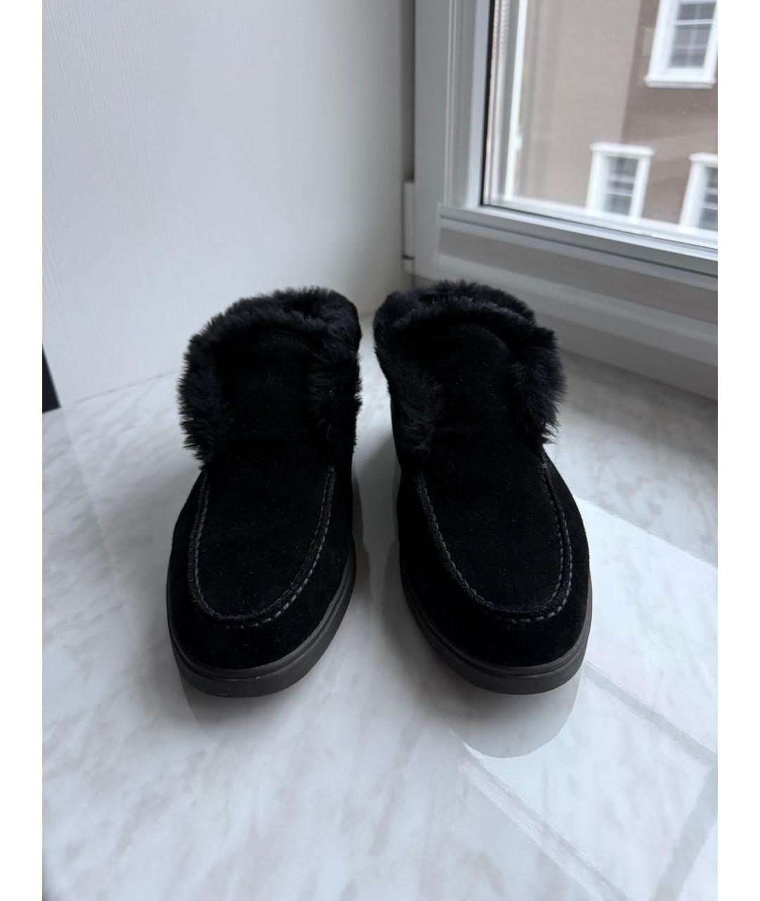 SANTONI Черные замшевые ботинки, фото 2