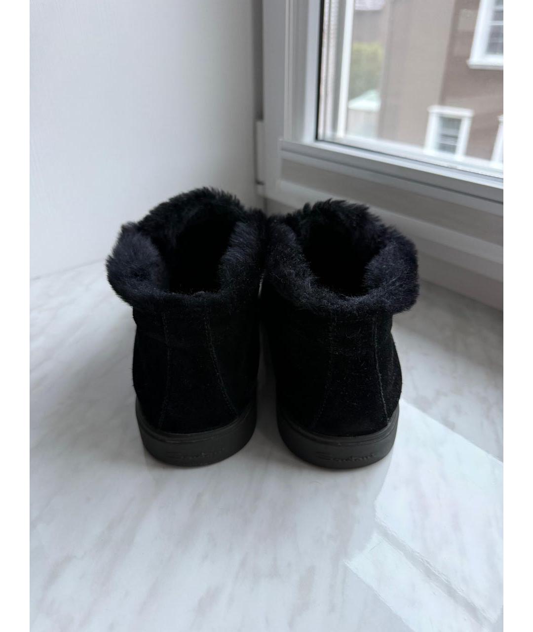 SANTONI Черные замшевые ботинки, фото 4