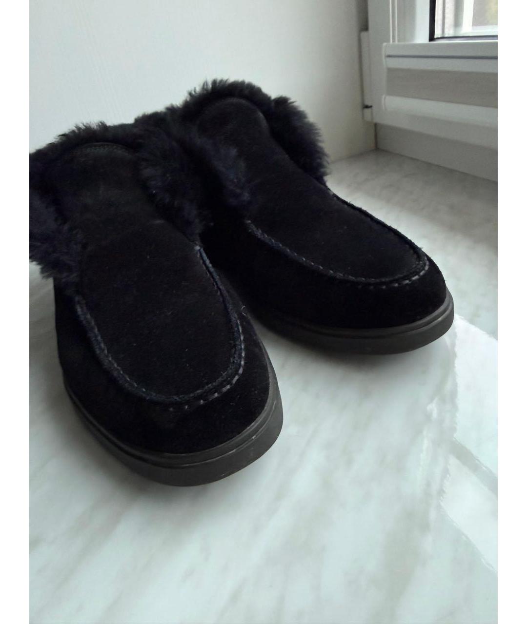 SANTONI Черные замшевые ботинки, фото 6