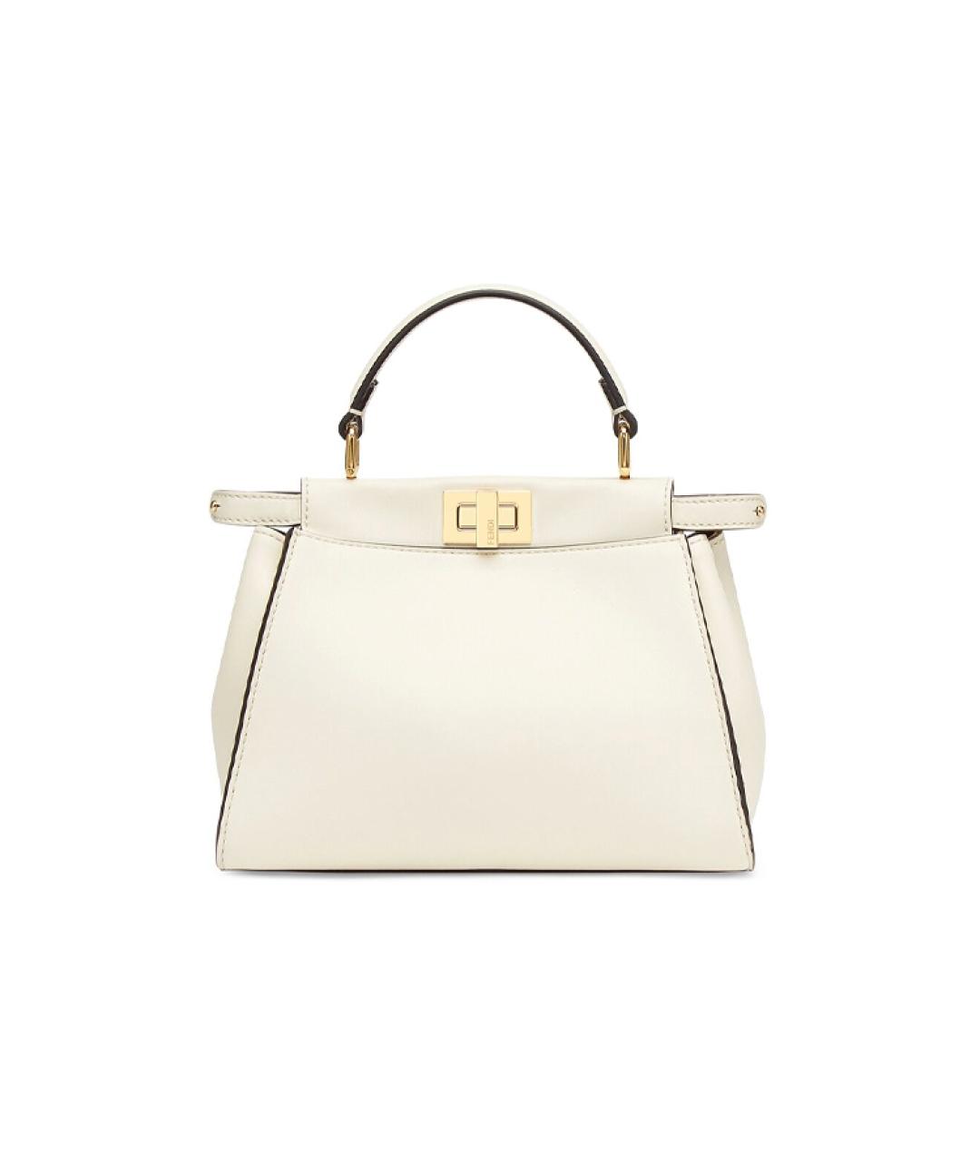 FENDI Белая кожаная сумка через плечо, фото 1