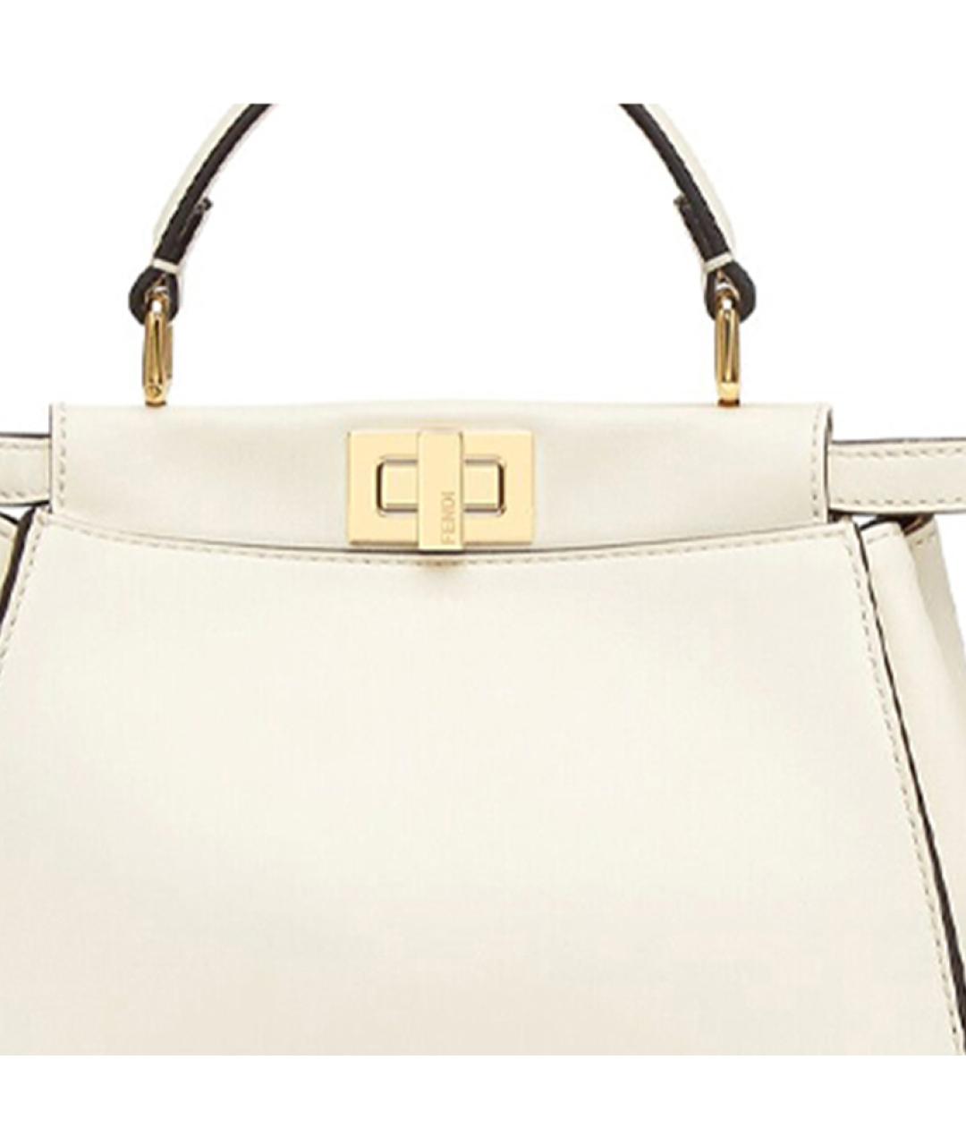 FENDI Белая кожаная сумка через плечо, фото 5