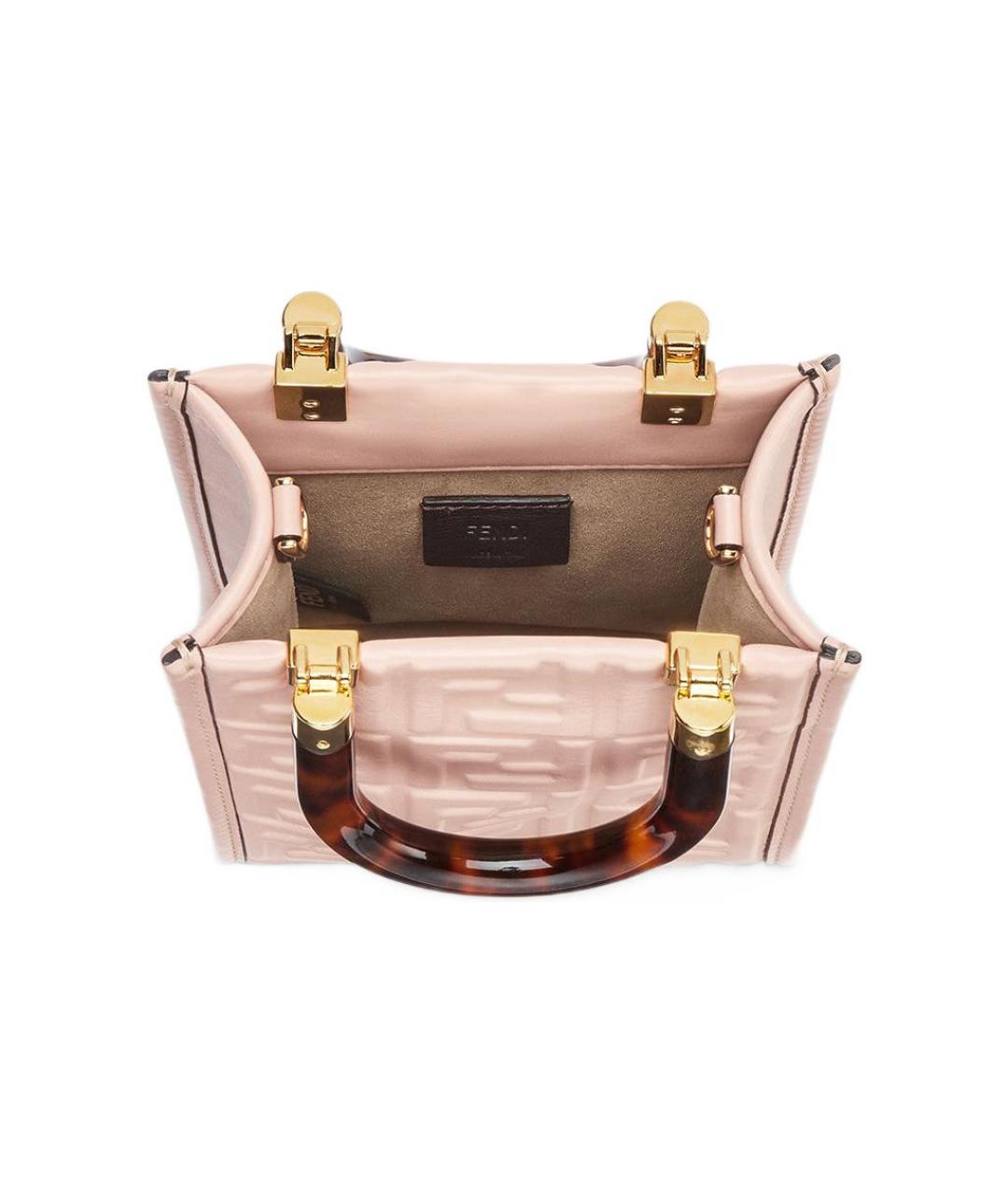 FENDI Розовая кожаная сумка через плечо, фото 4