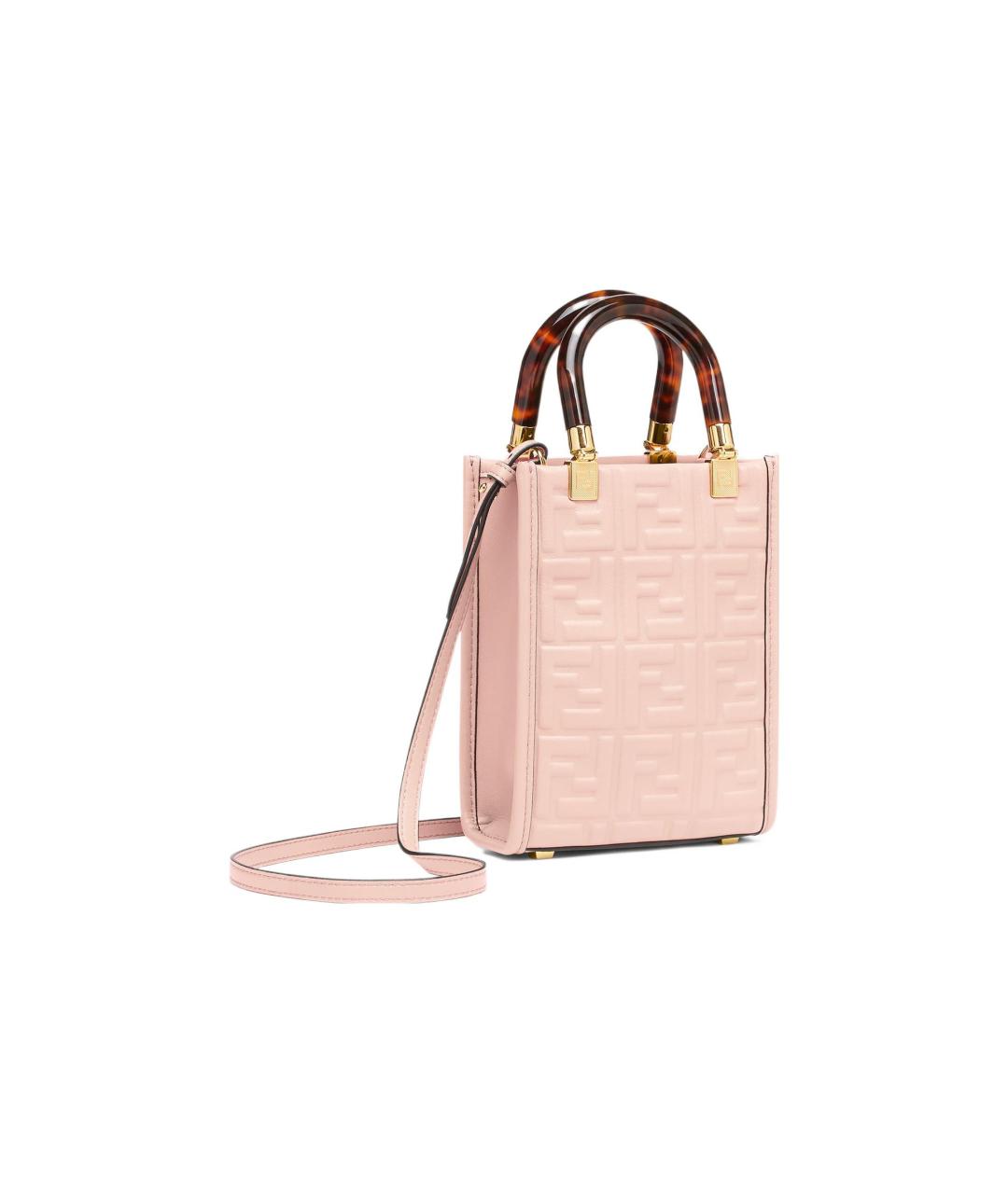 FENDI Розовая кожаная сумка через плечо, фото 2