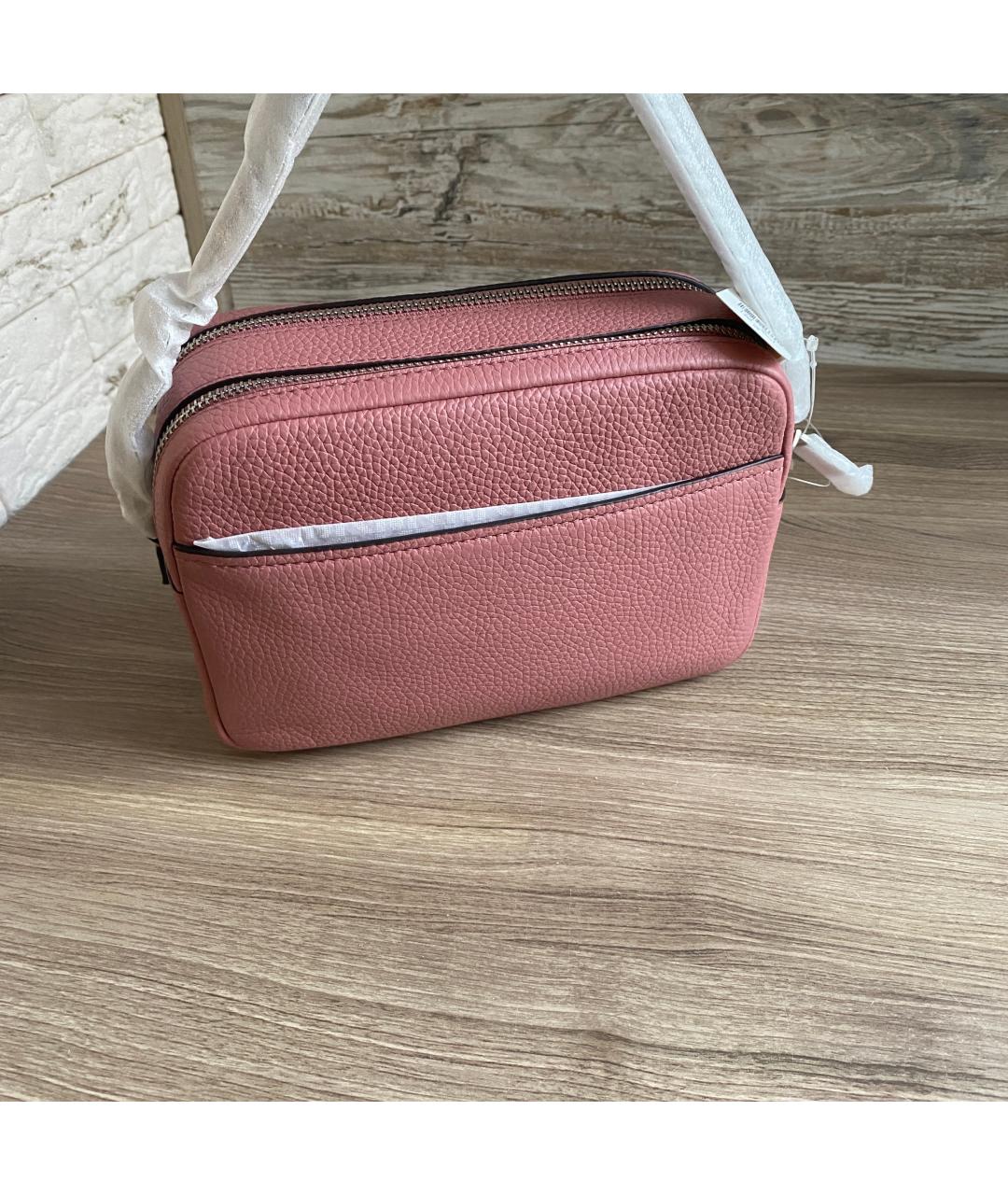 MICHAEL KORS Розовая кожаная сумка через плечо, фото 4