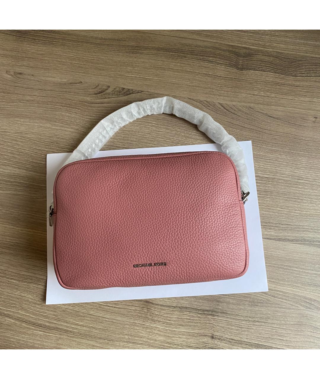 MICHAEL KORS Розовая кожаная сумка через плечо, фото 10