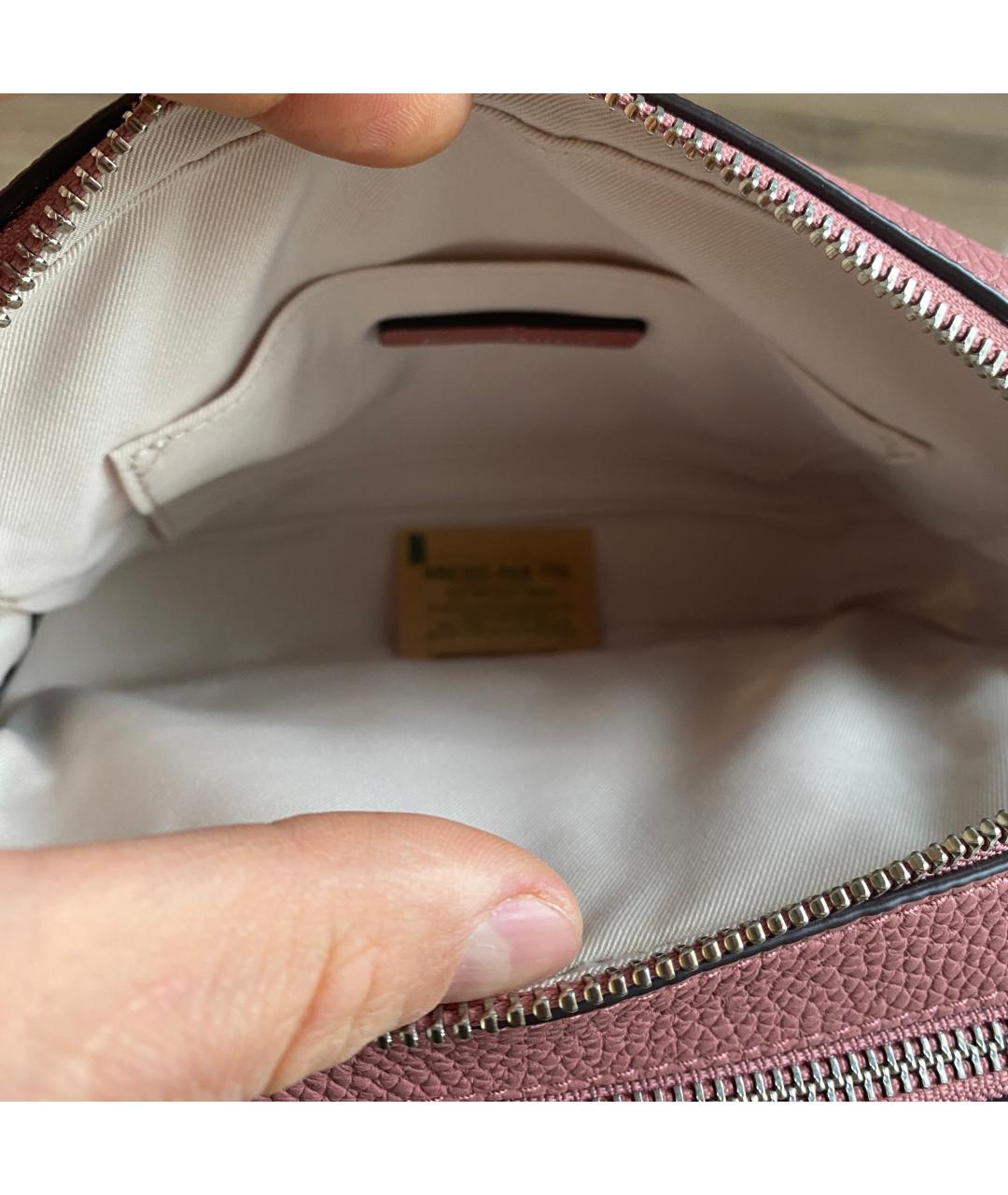 MICHAEL KORS Розовая кожаная сумка через плечо, фото 6
