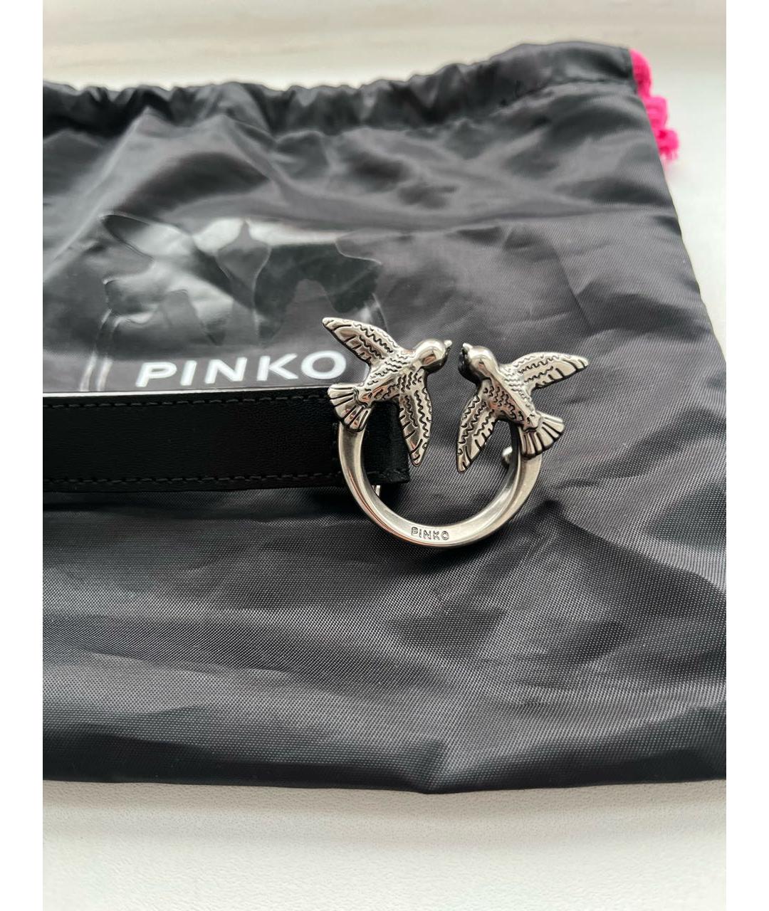 PINKO Черный кожаный ремень, фото 4