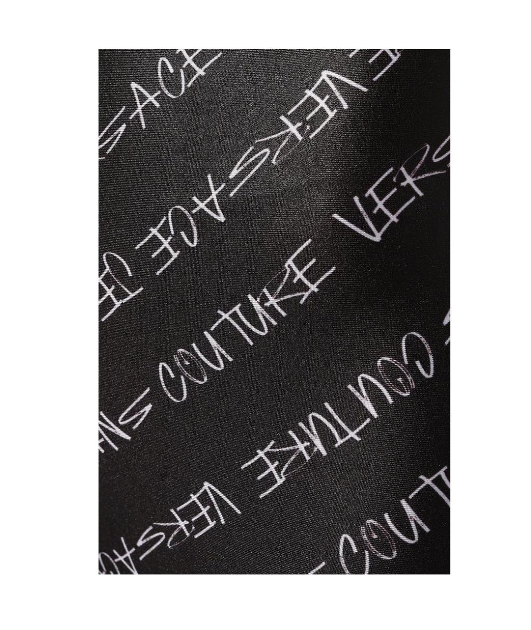 VERSACE JEANS COUTURE Черные полиуретановые леггинсы и велосипедки, фото 5