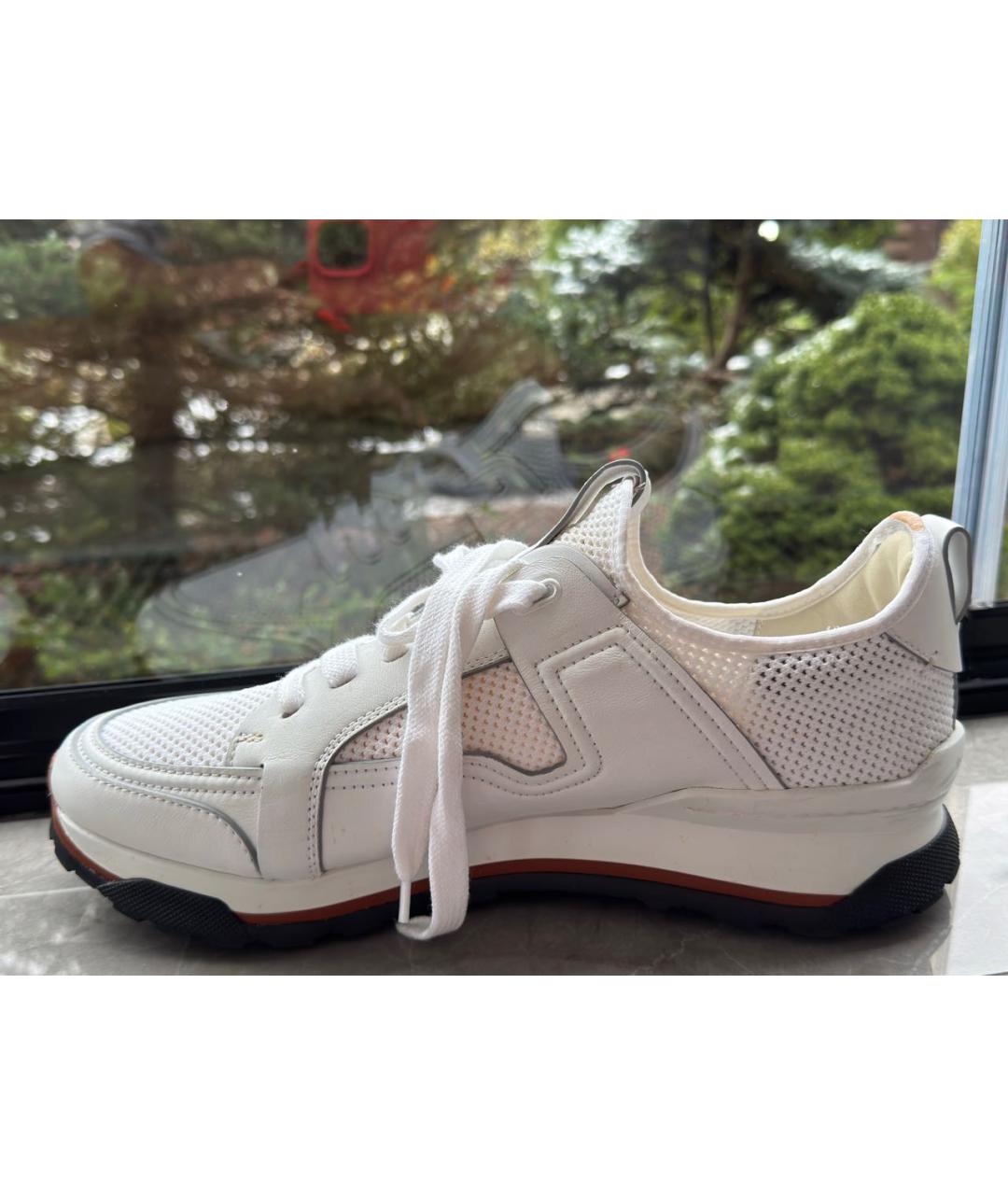 ZEGNA Белые кожаные низкие кроссовки / кеды, фото 6