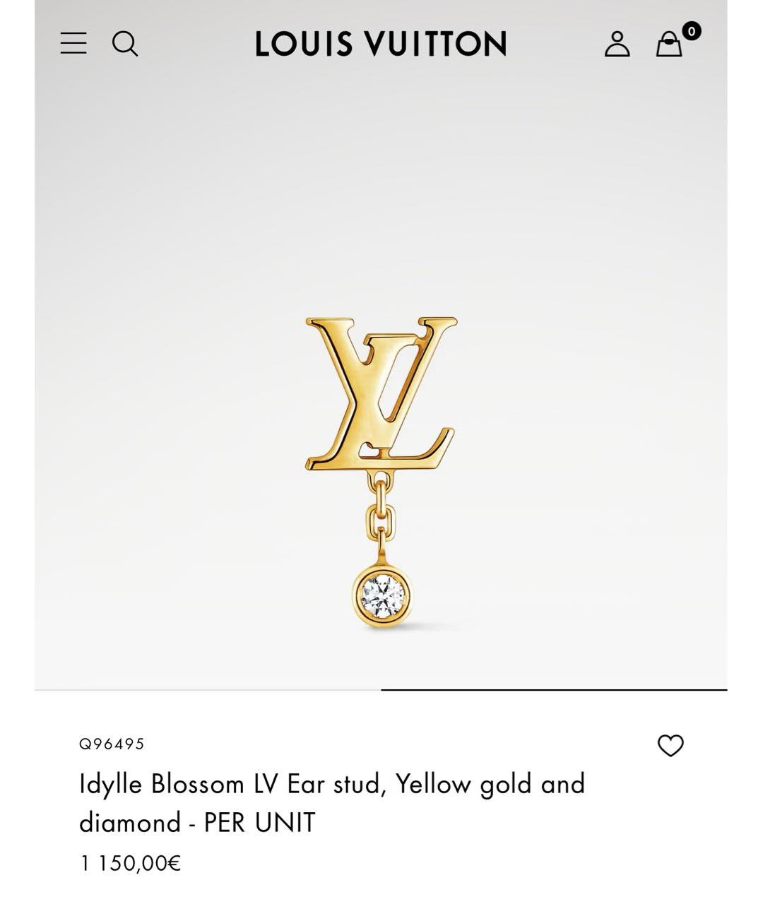 LOUIS VUITTON Золотые серьги из желтого золота, фото 7