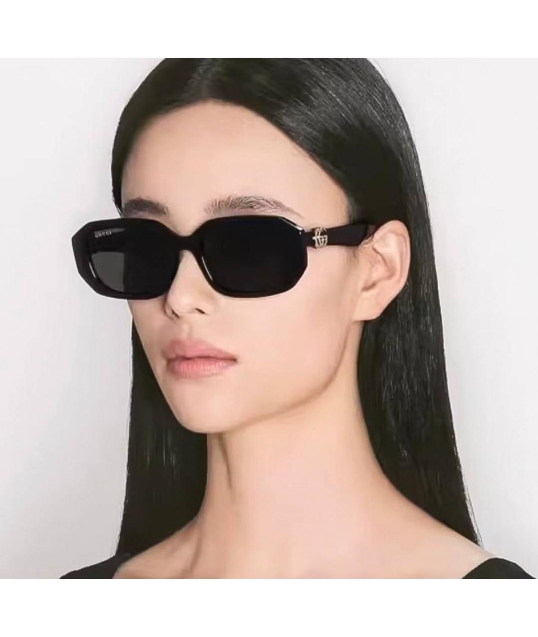 GUCCI Черные пластиковые солнцезащитные очки, фото 2