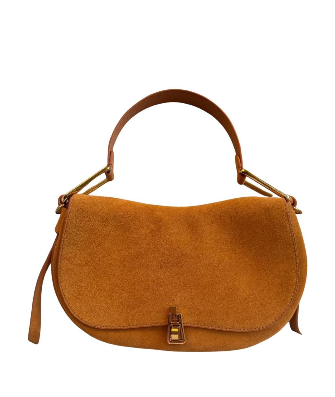 COCCINELLE Горчичная замшевая сумка через плечо, фото 1