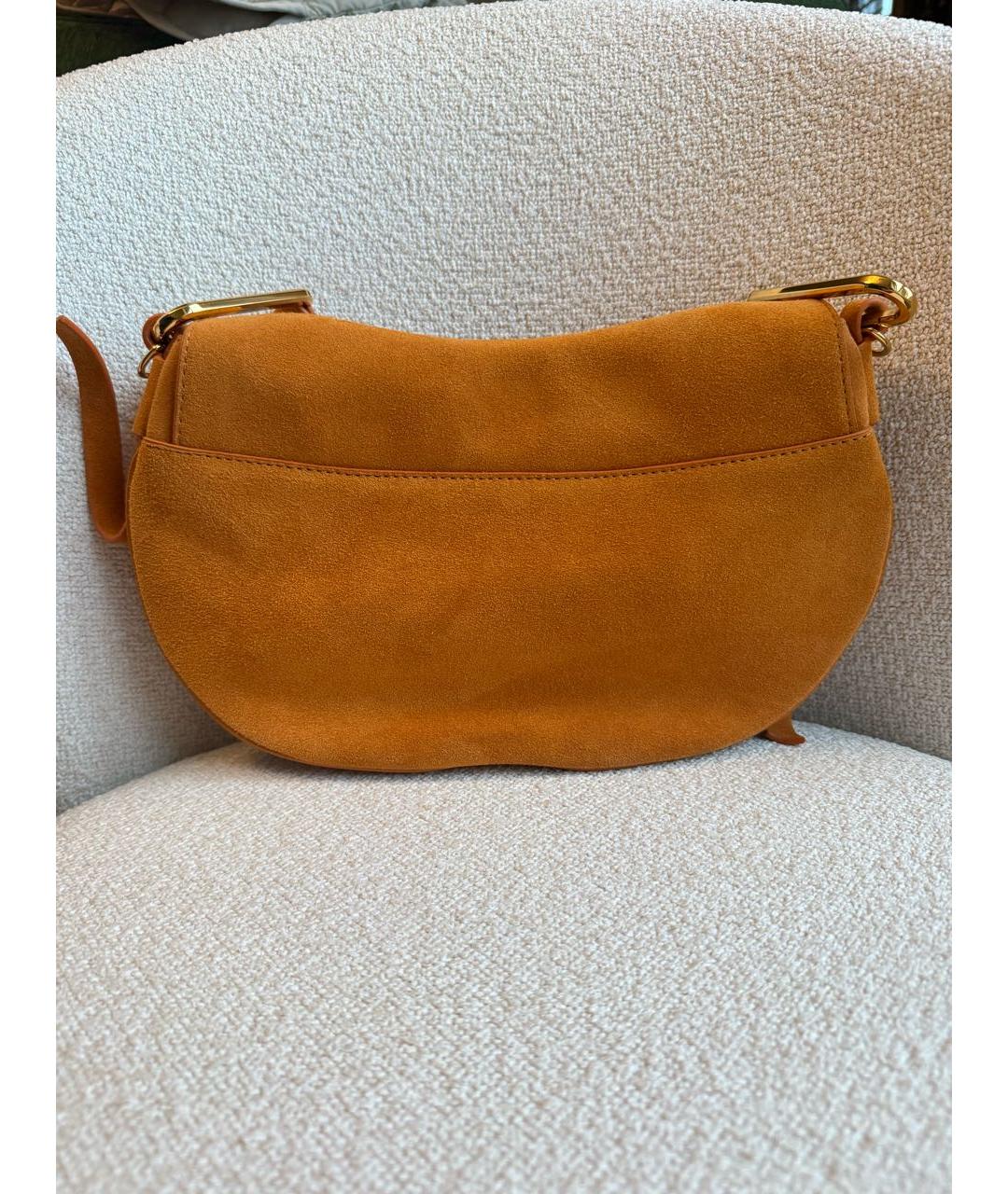 COCCINELLE Горчичная замшевая сумка через плечо, фото 3