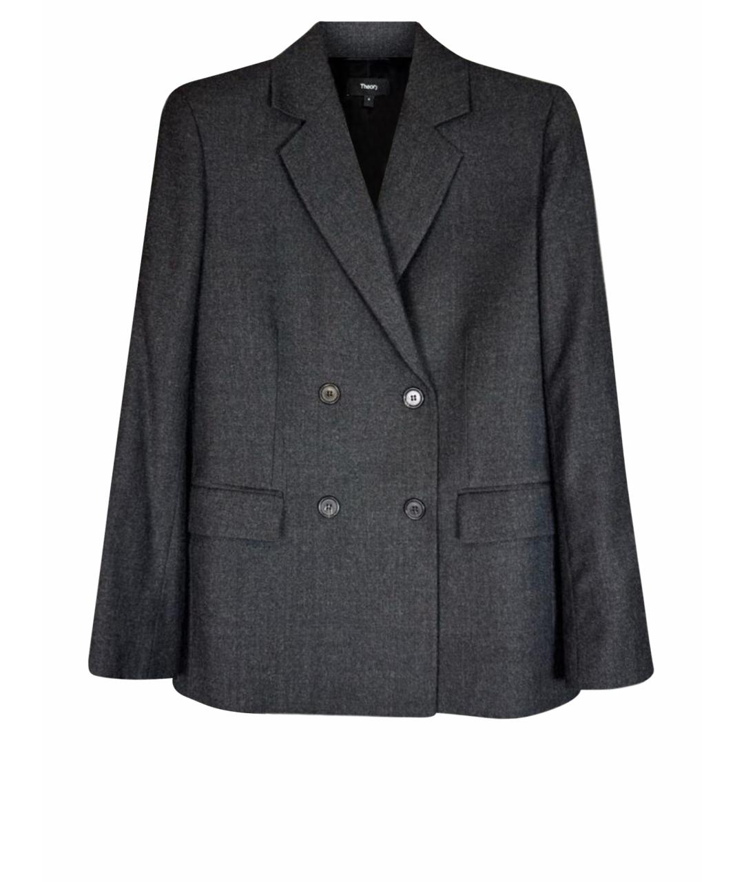THEORY Серый шерстяной жакет/пиджак, фото 1