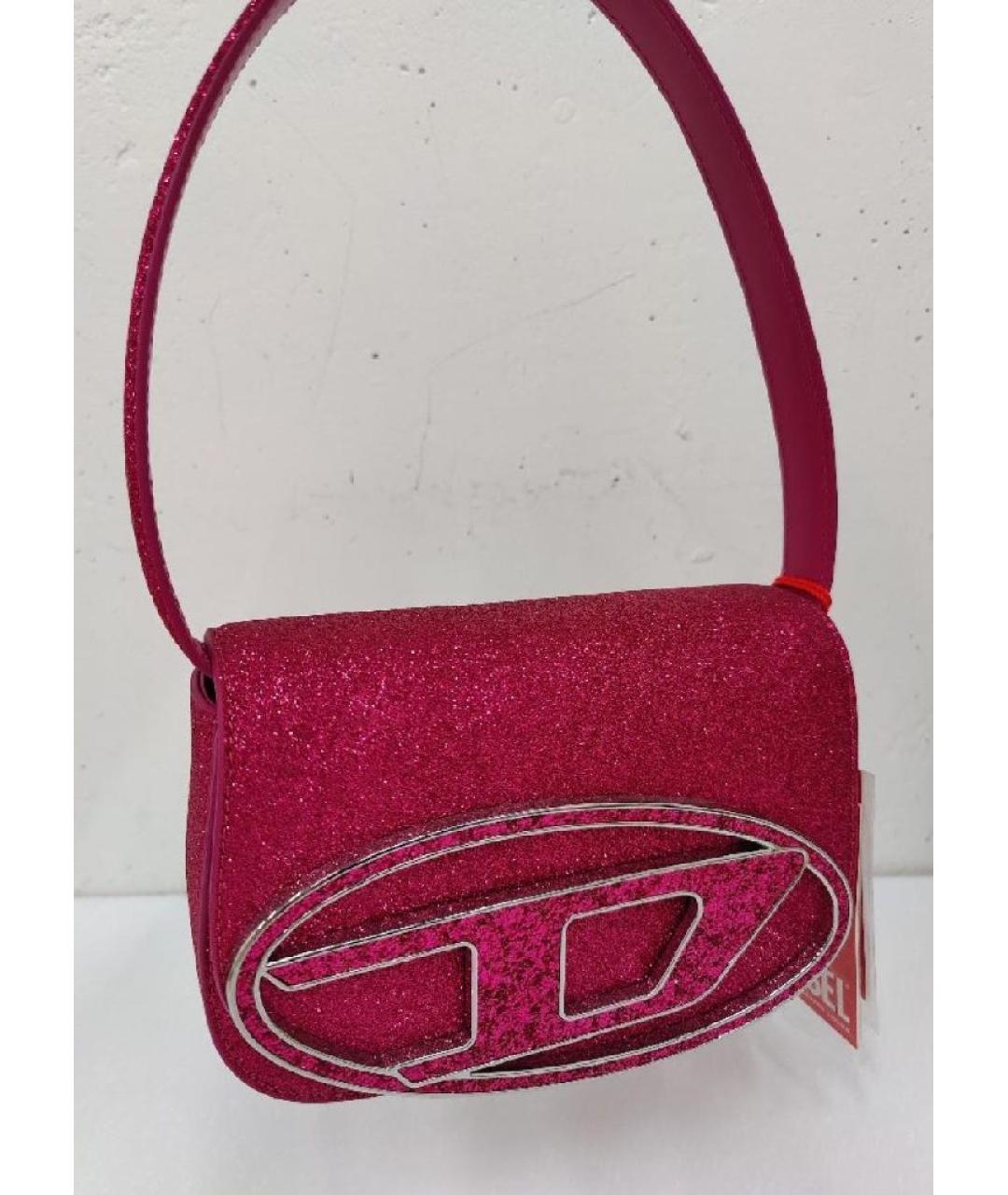 DIESEL Розовая кожаная сумка с короткими ручками, фото 2