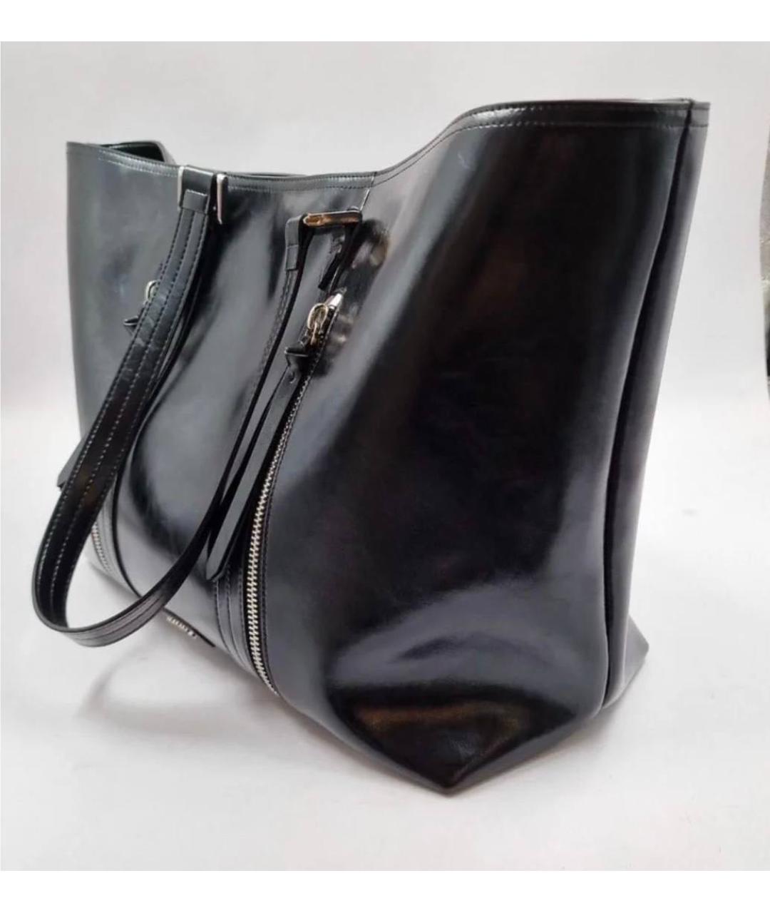 PINKO Черная кожаная сумка с короткими ручками, фото 3