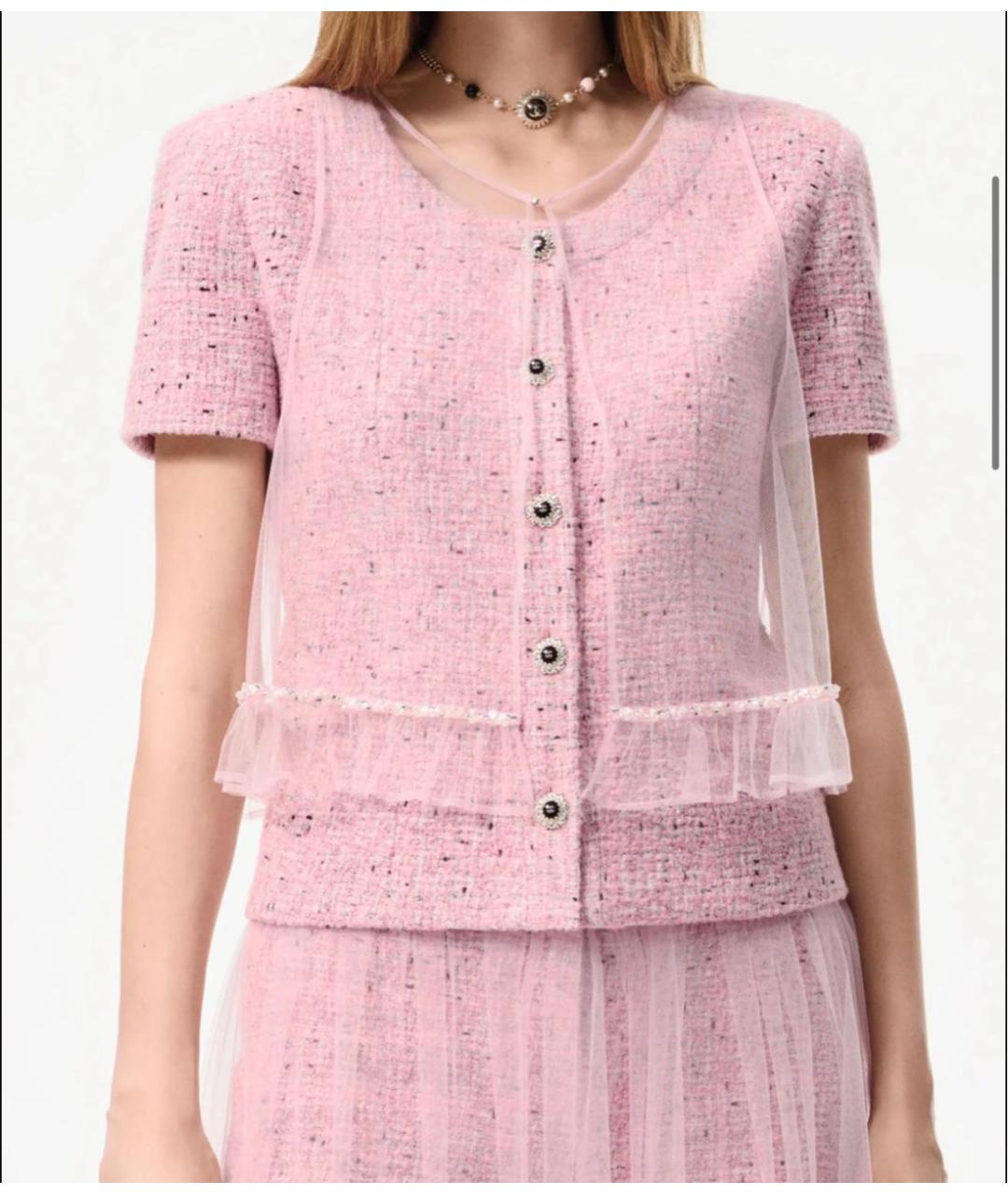 CHANEL Розовый твидовый жакет/пиджак, фото 2