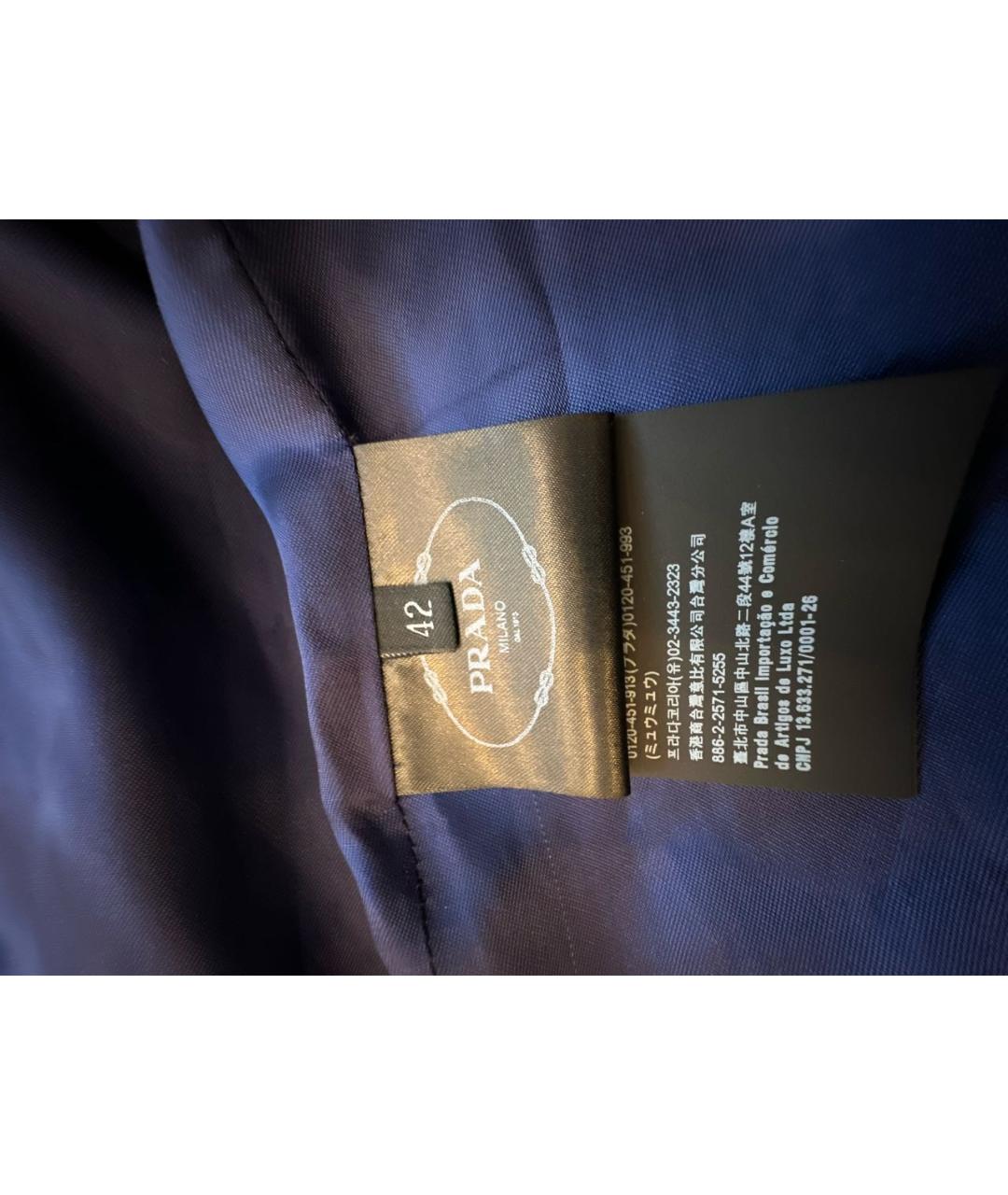 PRADA Синяя полиэстеровая куртка, фото 7