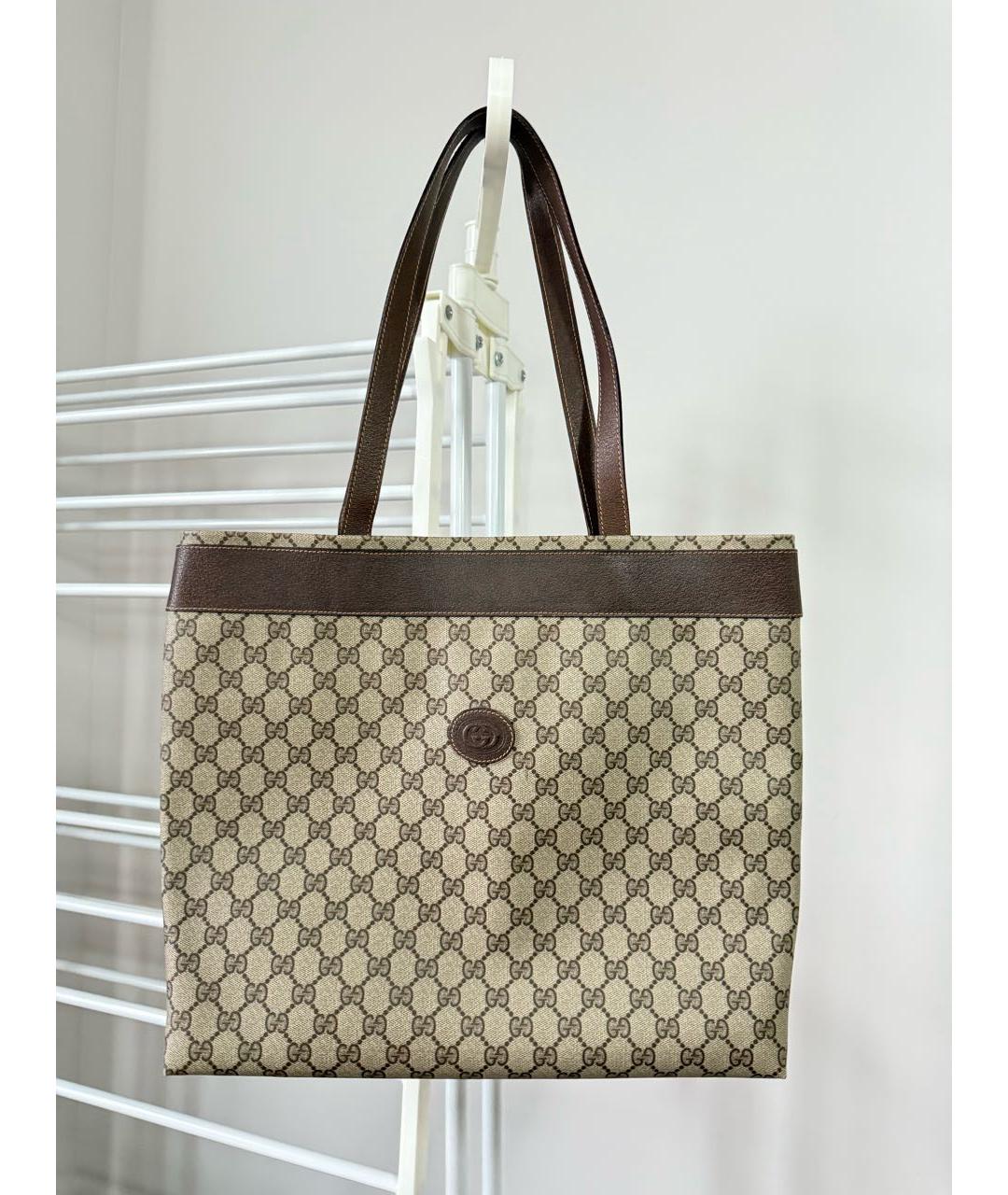 GUCCI Бежевая кожаная сумка через плечо, фото 9