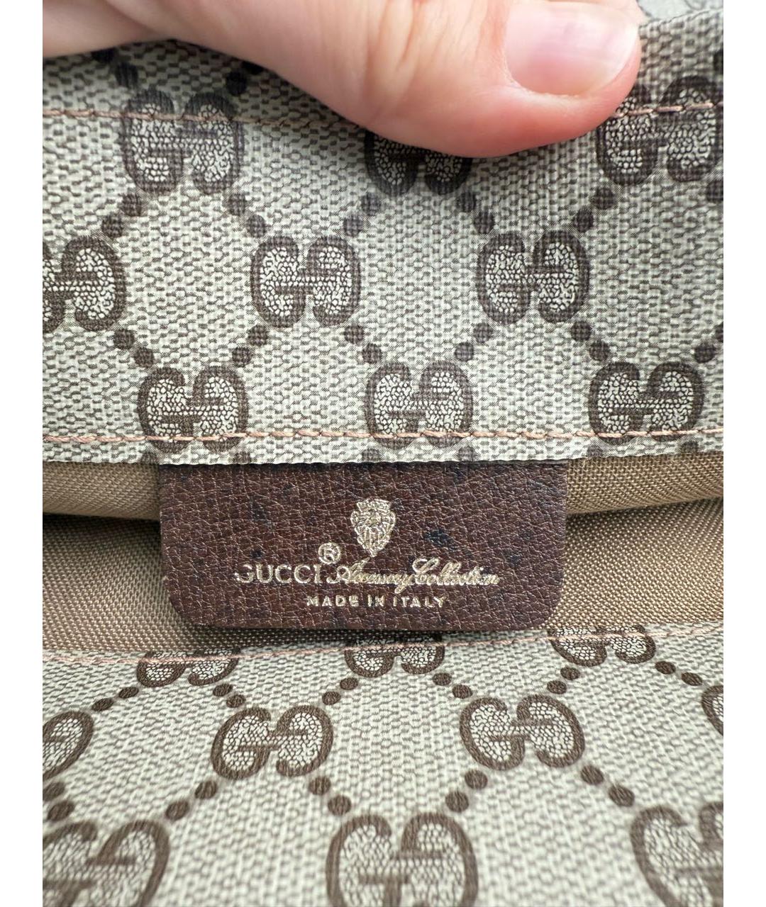 GUCCI Бежевая кожаная сумка через плечо, фото 7