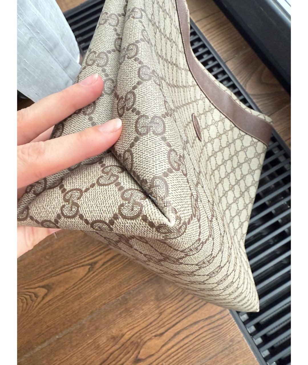 GUCCI Бежевая кожаная сумка через плечо, фото 4