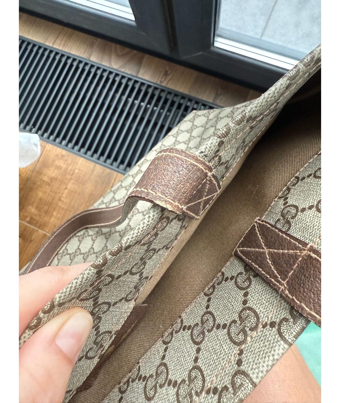 GUCCI Бежевая кожаная сумка через плечо, фото 6