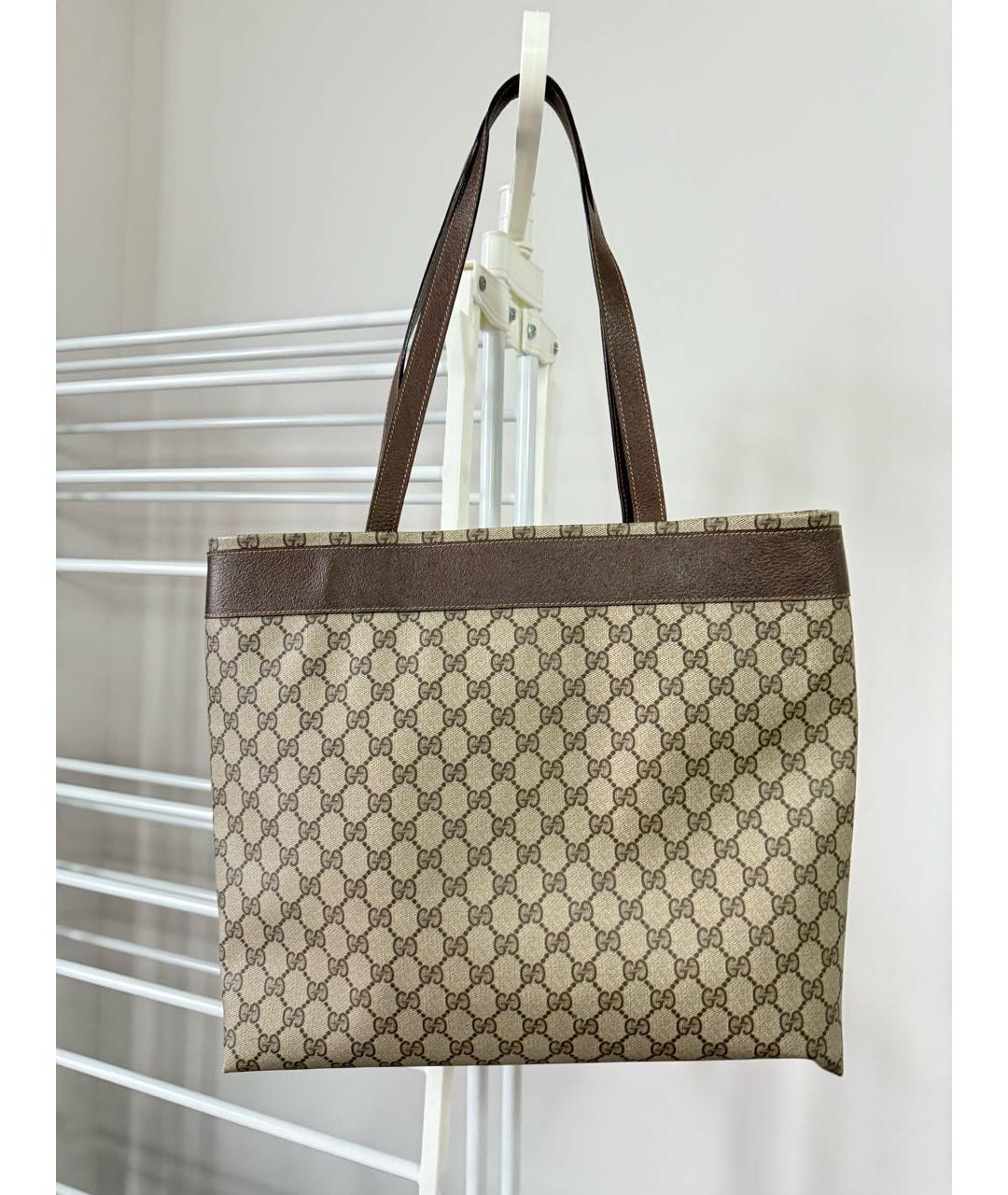 GUCCI Бежевая кожаная сумка через плечо, фото 2