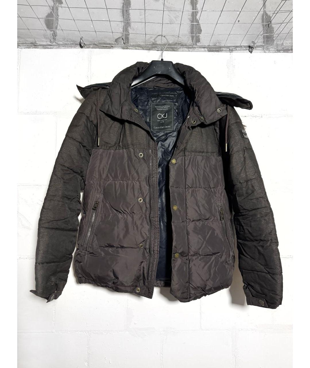 CALVIN KLEIN Серая полиэстеровая куртка, фото 5