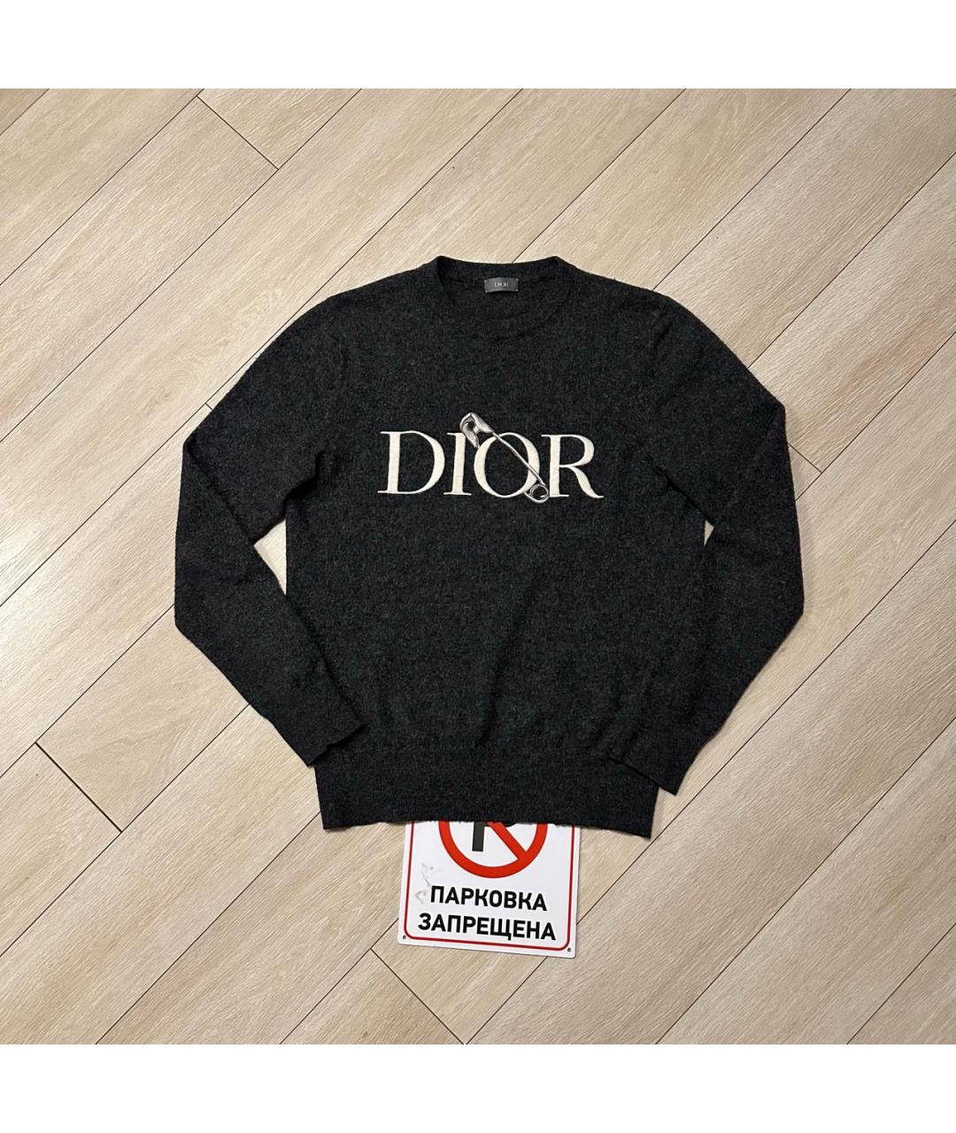 CHRISTIAN DIOR Серый шерстяной джемпер / свитер, фото 5