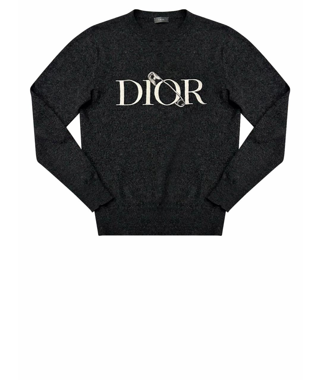 CHRISTIAN DIOR Серый шерстяной джемпер / свитер, фото 1