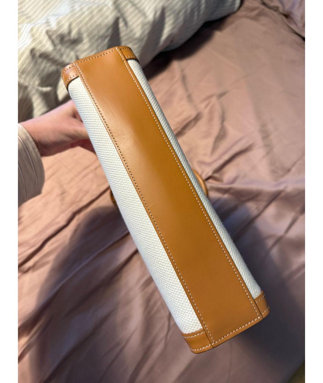 CELINE Белая тканевая сумка через плечо, фото 4