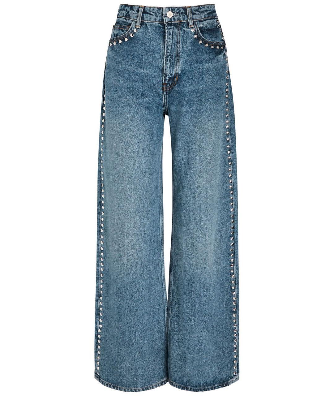 REFORMATION Синие хлопковые прямые джинсы, фото 1