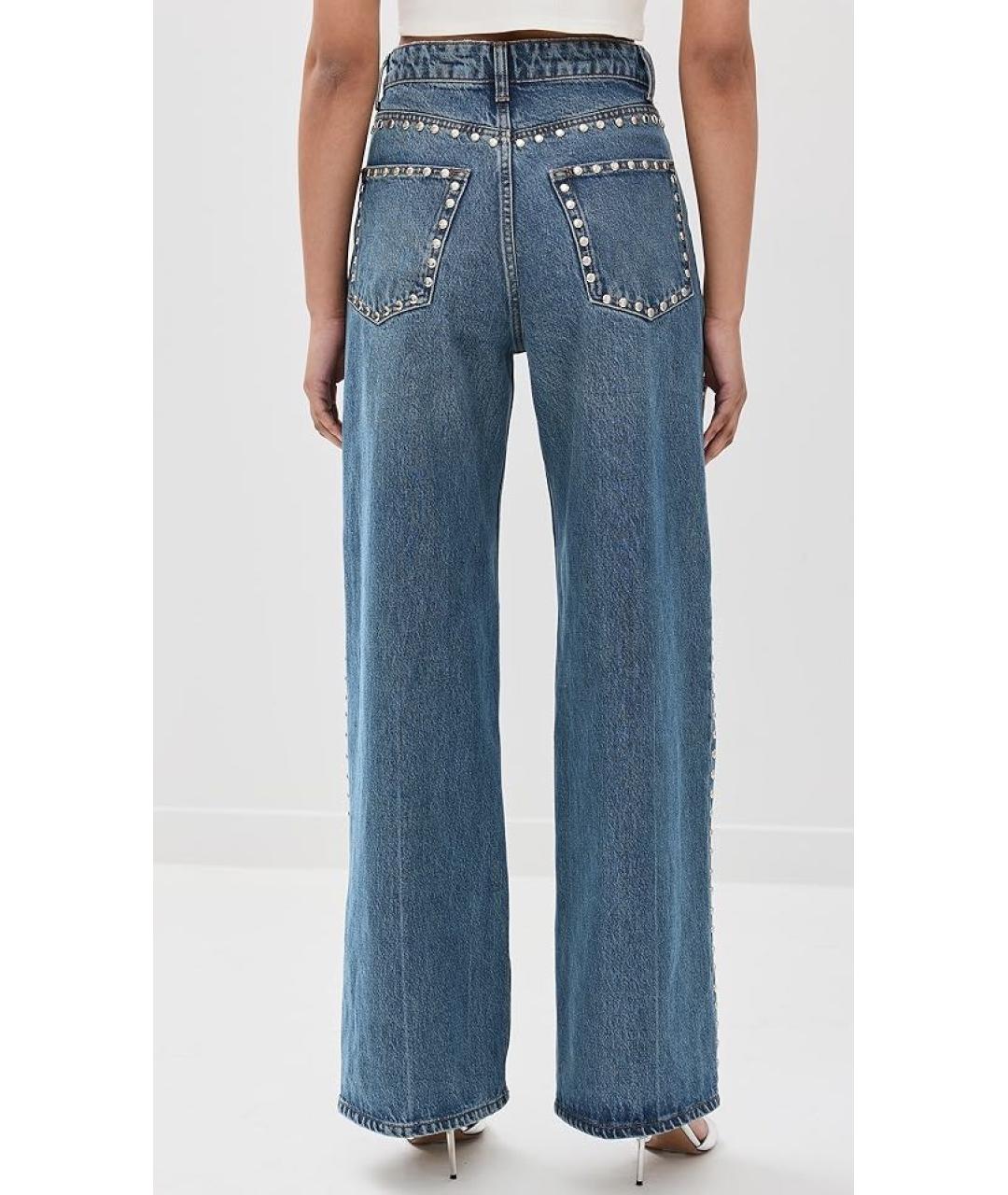 REFORMATION Синие хлопковые прямые джинсы, фото 3